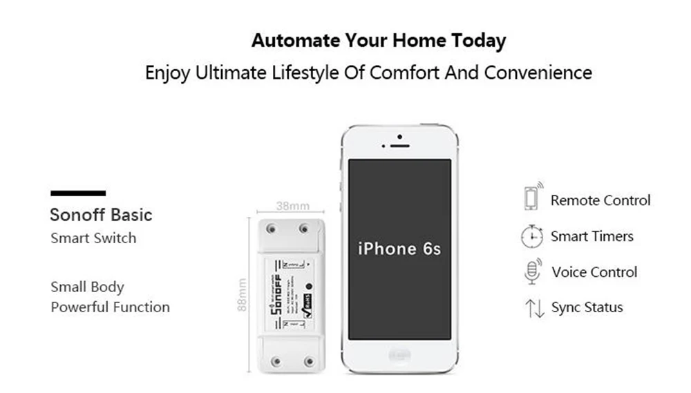 2 шт. Itead Sonoff дистанционный беспроводной переключатель, универсальный модуль Wifi таймер переключатель, управляемый телефоном приложение для автоматизации умного дома
