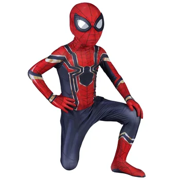 

Kids Children Spiderman Movie Avengers Cosplay Costume Zentai Suit Boys Girls Iron Spider Man Superhero Bodysuit Halloween