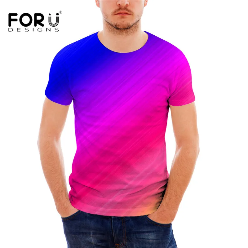 FORUDESIGNS O neck T Shirt for Man Fashion Mix colored Male Cotton t ...