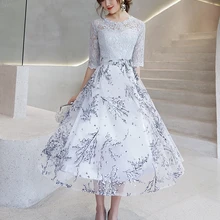 Элегантное модное женское серебряное короткое платье для выпускного вечера es Топ кружевное платье для выпускного вечера Совок Тюль Вышивка Вечернее платье Robe De Soire