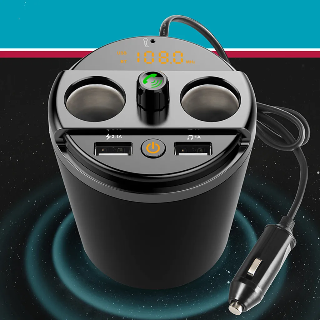 

Car Handsfree Wireless Bluetooth Kit FM Transmitter Car MP3 Player Dual USB Charger FM Modulator Accessories Dropshipping YJJ1