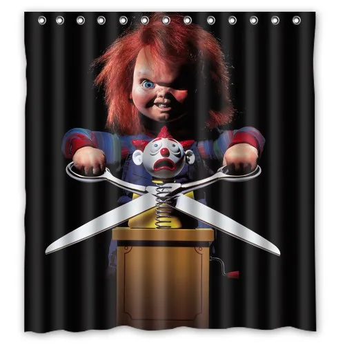 Cool!!!New 2014 high quality Chucky Doll shower curtian bathroom