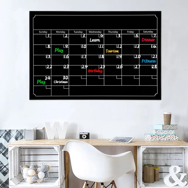 black dry erase board blackboard month magnetic calendar chalkboard