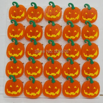 

Free shipping 200pcs/lot soft rubber breast plate LED pumpkin Badge Brooch halloween Pins Party concert Favors holiday gift