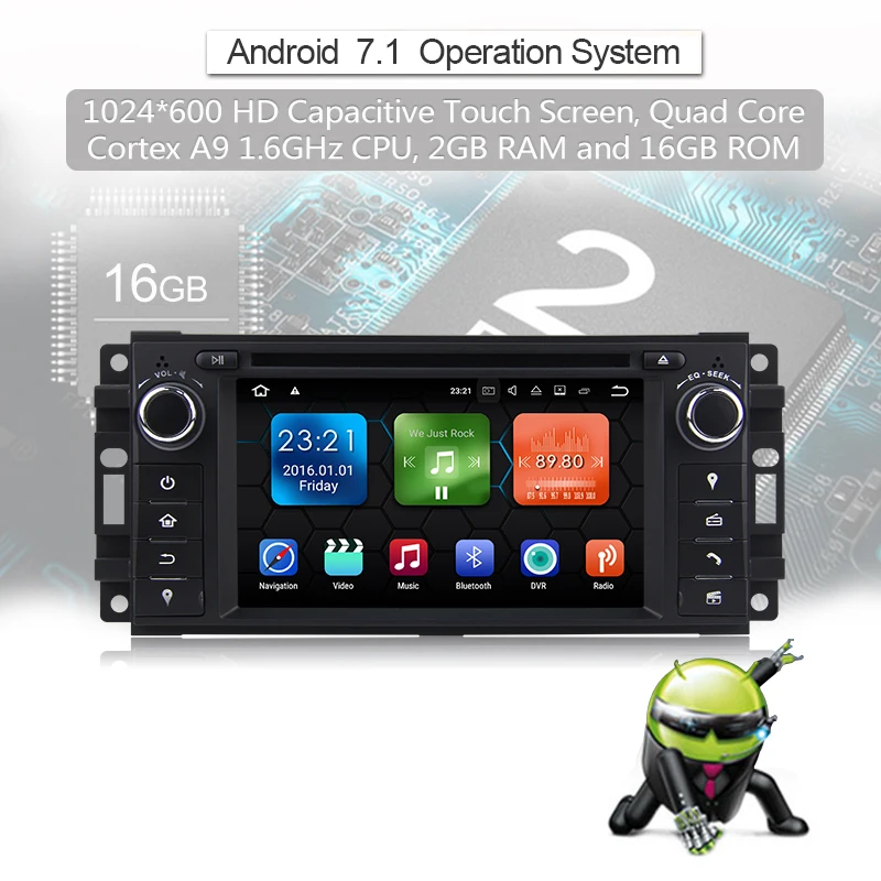 Clearance Android 7.12 quad core Car DVD GPS For Jeep Wrangler Compass Grand Cherokee Commander Liberty Patriot Chrysler 300C 0