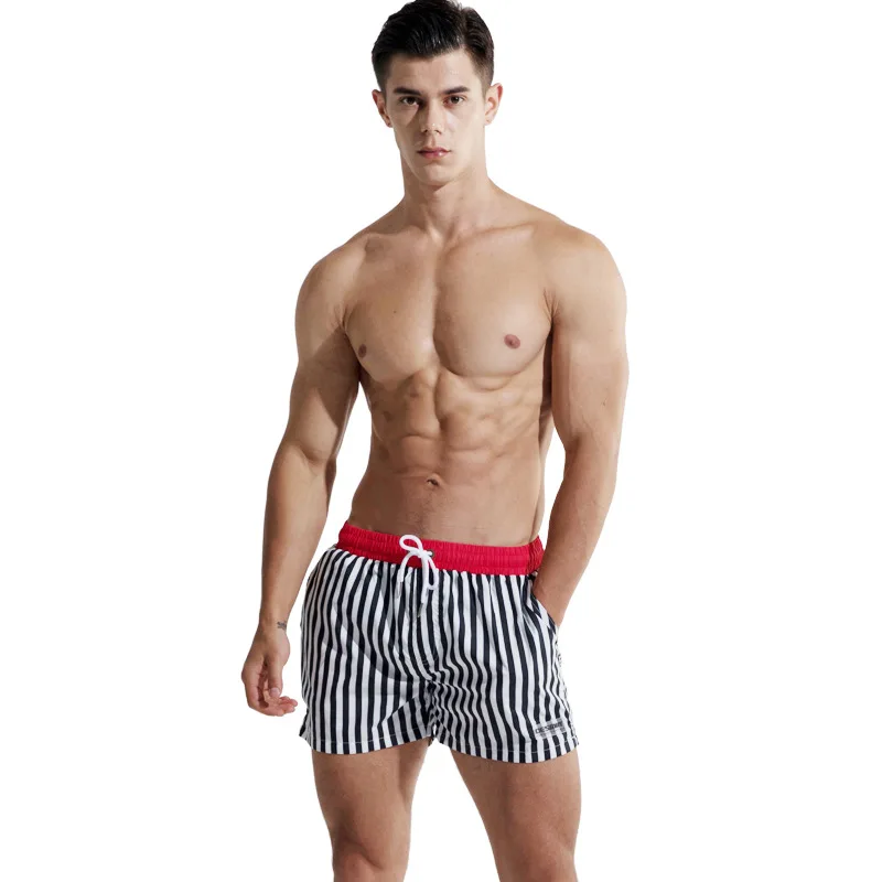 Desmiit серфинг Пляжные шорты Для мужчин Совета Шорты лоскутное бермуды Плавание Короткие штаны быстросохнущая полосатый Плавание носить мужской