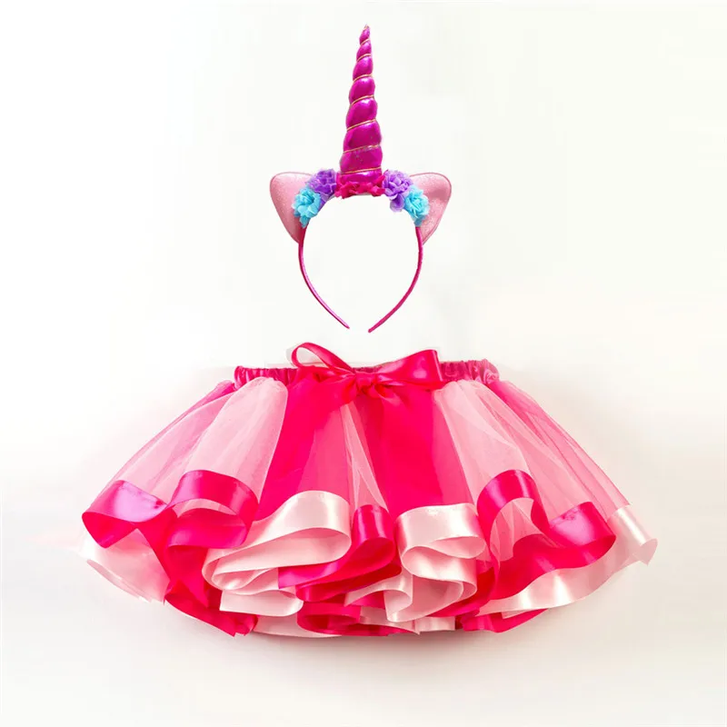 

Fashion Baby Girls Tutu Dress with Unicorn Headwear Princess Pettiskirt Ballet Dance Tutu Dress Kids Party Costume 2-9 Years