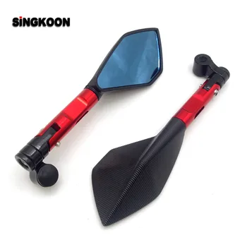 

8 10mm universal cnc motorcycle mirrors Blue Lens Rearview Side Mirror FOR Honda msx125 suzuki gsr 600 benelli vespa sprint