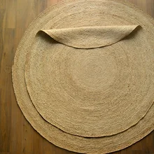 Импортированный из Индии джутовый тканый круглый ковер домашний журнальный столик для гостиной простой нордический ковер для дома