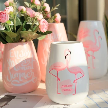 

Home decor Ceramic Vase Flamingo Flower Vase Ceramic Decorative Vases Ceramic Vase White Vidro
