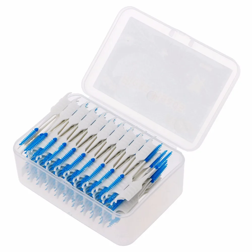 

20-200pcs Double Floss Head Hygiene Dental Silicone Interdental Brush Toothpick