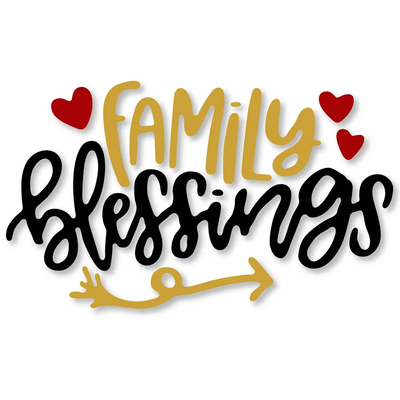 Крафтовая окраска слова Семейные Blessings металлический прорезной трафарет для окраски для DIY Изготовление скрапбукинга 2019 штампов