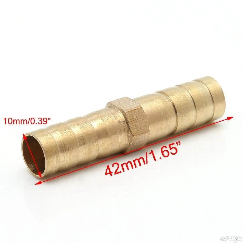 Straight Hose Barbed Connector Air Fuel Water Pipe Gas Tubing 8mm/10mm