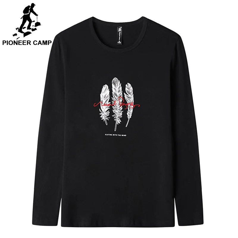 Мужская футболка с круглым вырезом Pioneer Camp Повседневная длинным рукавом и модель