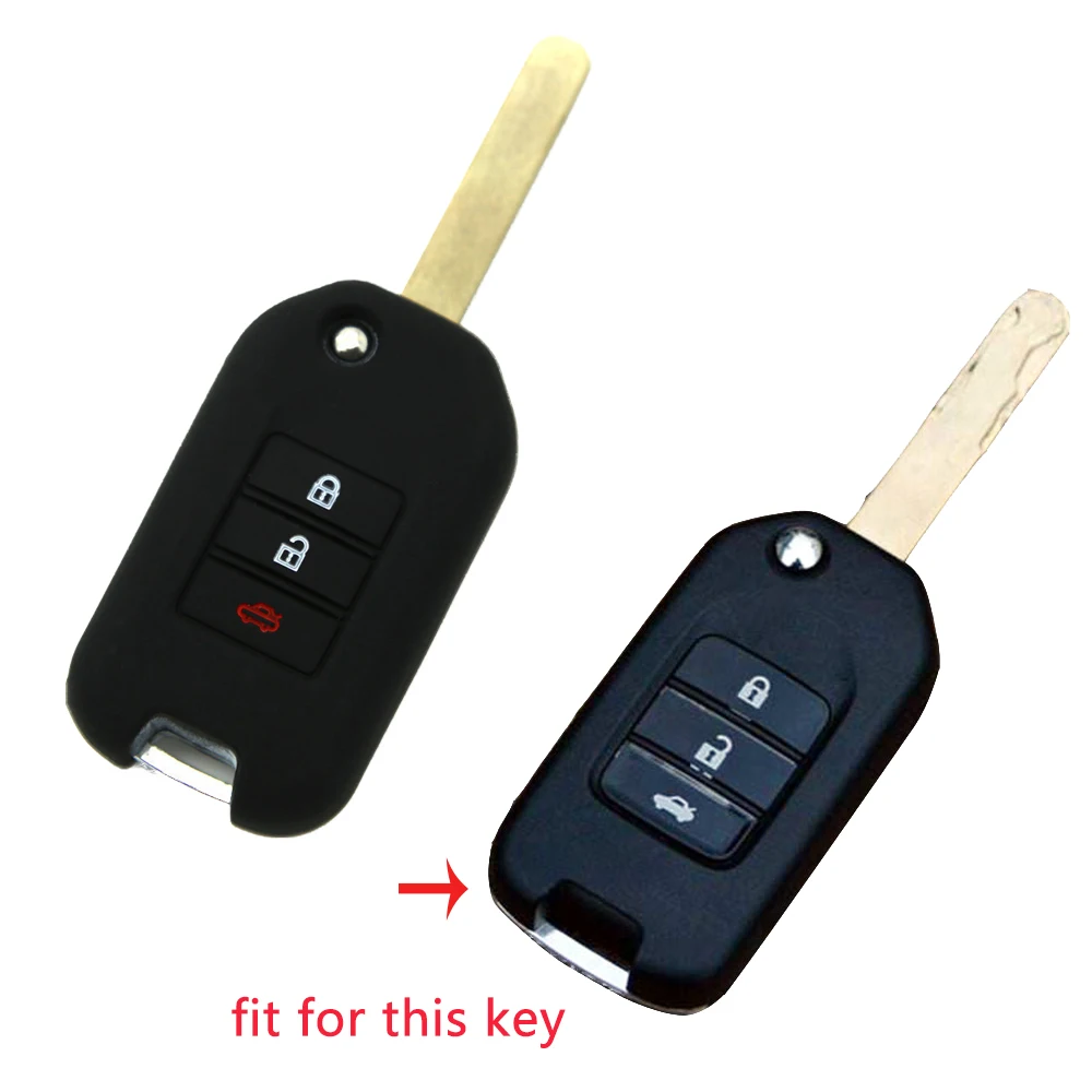 Buy 2 send one 3 Buttons Silicone Car Key Case For Honda FIT XRV VEZEL CITY JAZZ CIVIC HRV Civic Crider CRV Protector Cover | Автомобили и