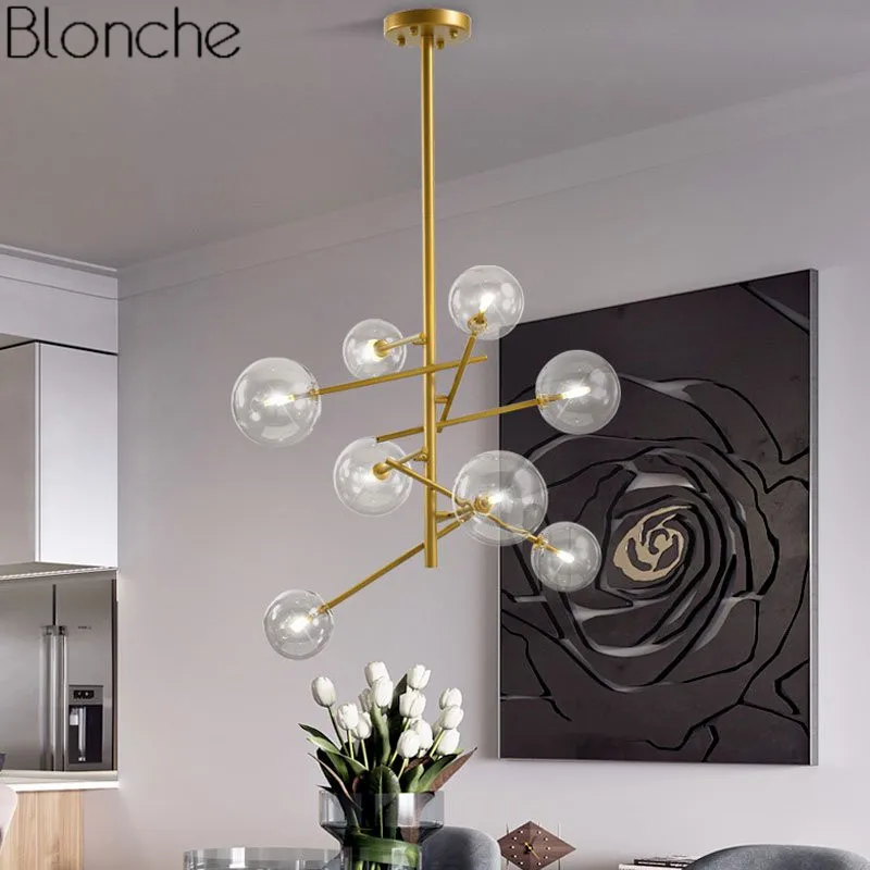 

Modern Creative Glass Pendant Light Lamp Bubbles Concise Hanglamp for Dining Room Living Room Cafe Loft Home Lighting Fixtures