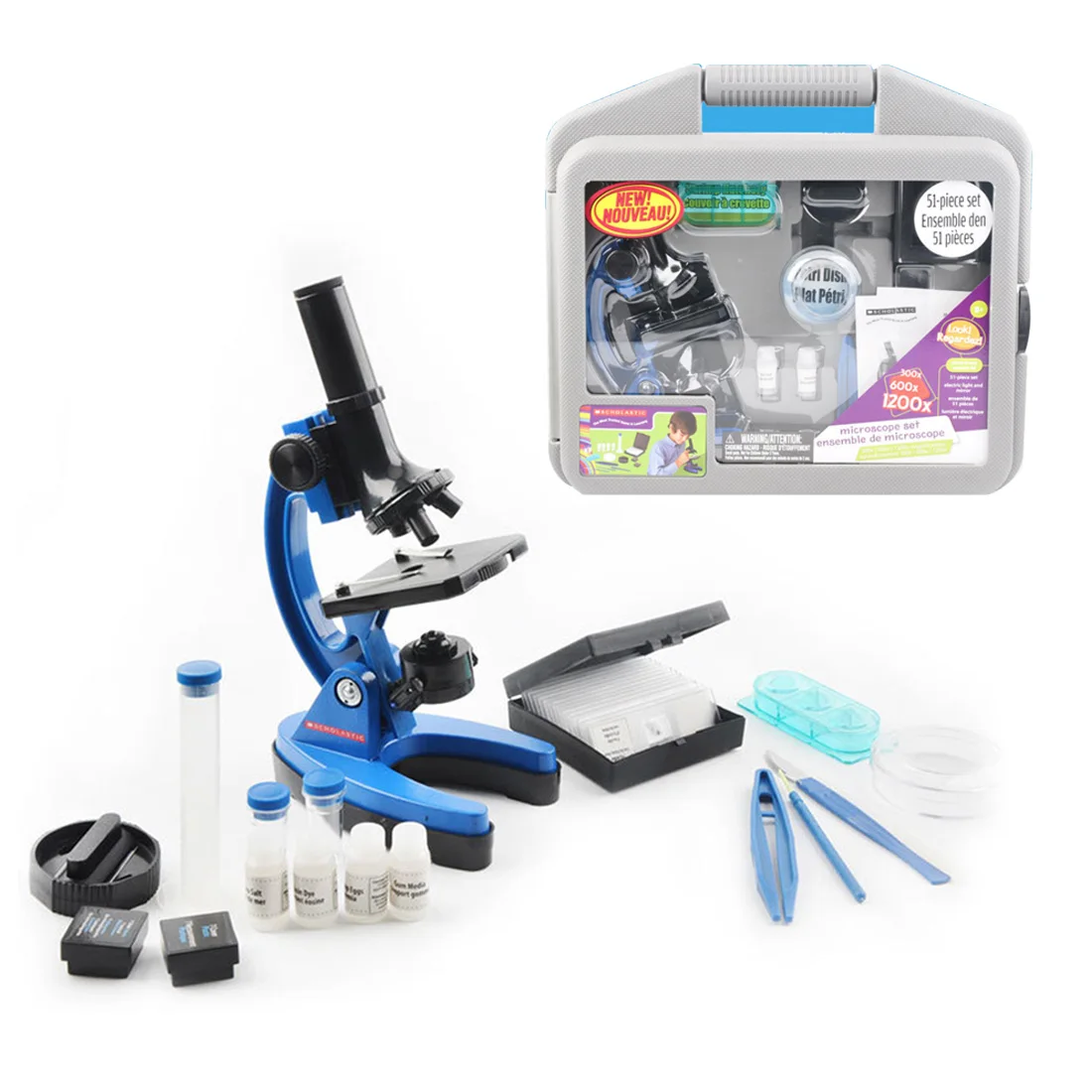Durable étudiants laboratoire 1200 fois enfants métal Microscope trousse à outils ensemble enfants apprentissage précoce Science jouets cadeau