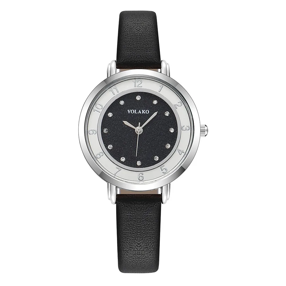 

2019 Relogio Feminino YOLAKO Women Casual Quartz Leather Band Newv Strap Watch Analog Wrist Watch Montre Femme Reloj Mujer Saat