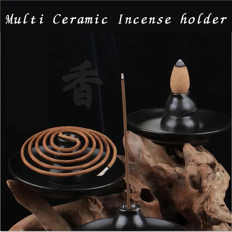 

1PC Small Ceramic Incense Burner Lotus Style Cone&Coin Incense Holder as decorative Insence Fragrance Back Flow Incense Base