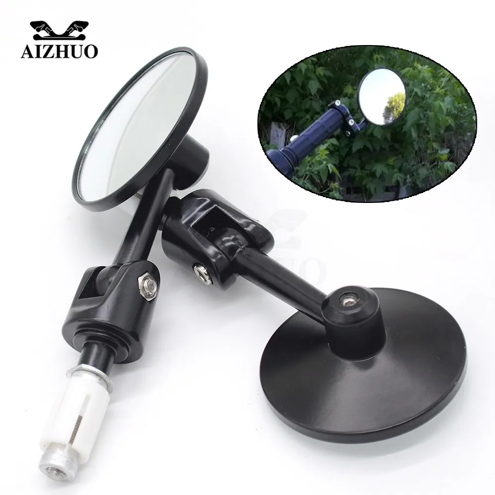 7/8" Round Motorcycle Rear View Mirrors Motorbike Handle Bar End Rear View Mirrors Black Cafe Racer Mirrior FOR YAMAHA YZF R1 R3