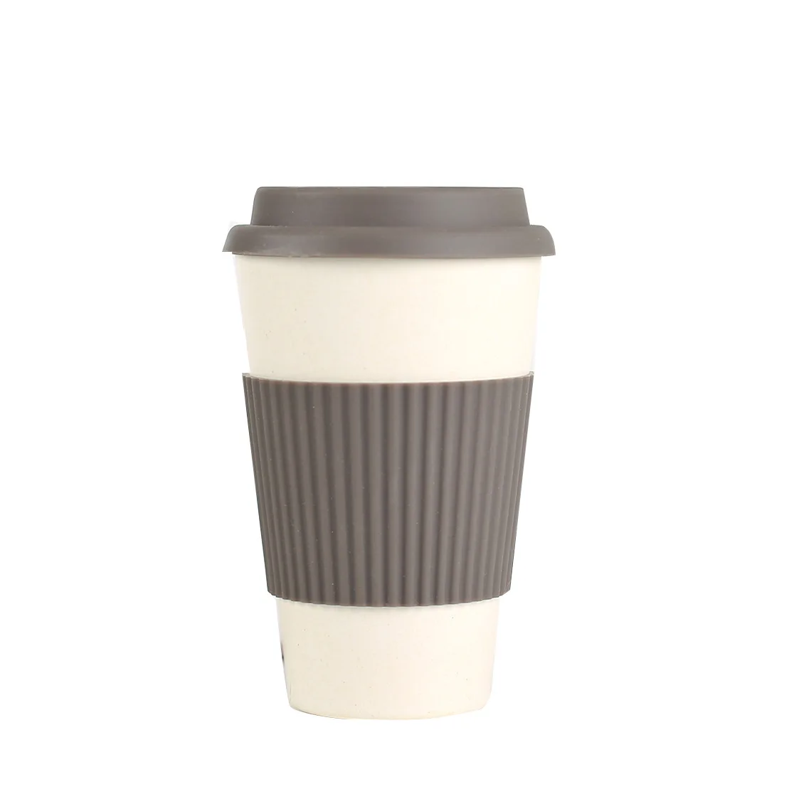 Новейшая мода путешествия многоразовый бамбуковый Fibre кофейная чашка Экологичные кофейные кружки чашка для напитков - Цвет: Светло-серый