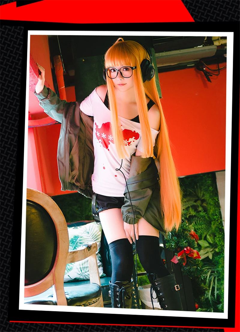 Японские Аниме Persona 5 Косплей Futaba Sakura повседневные костюмы для праздника Костюмы Униформа Костюмы на Хэллоуин пальто+ рубашка+ шорты