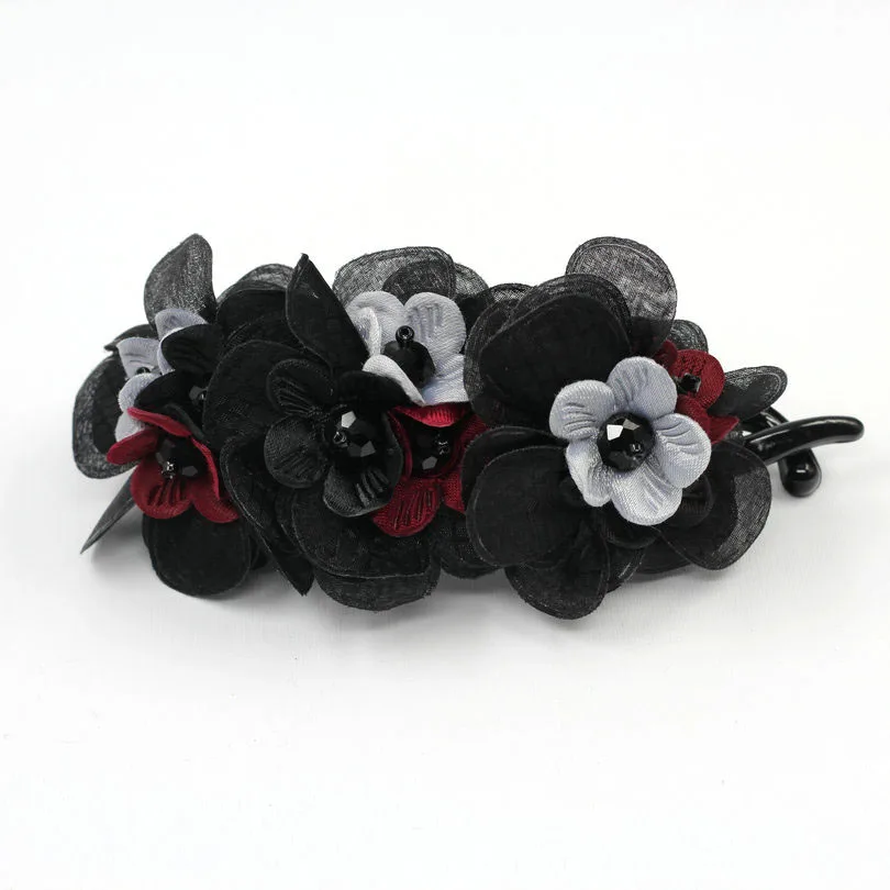 

Hair Accessories for girl & women Floral Hairgrips barrettes Crystal hair claws Banana hairpin handmade Ponytail Scrunchie