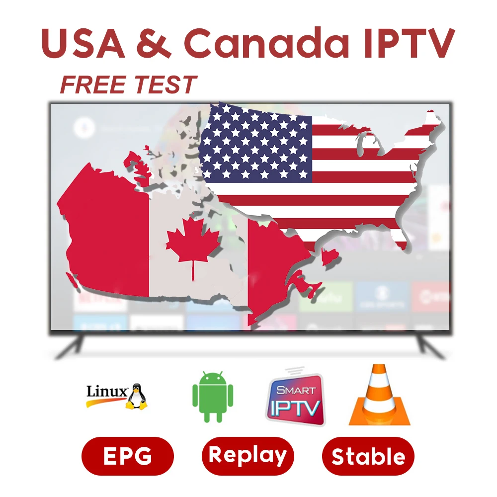 الولايات المتحدة الأمريكية كندا IPTV الاشتراك لالروبوت m3u8 enigma2 ماج مربع 4700 + العربية/الفرنسية/المملكة المتحدة قناة الشحن 3800 VOD Smarters IPTV رمز