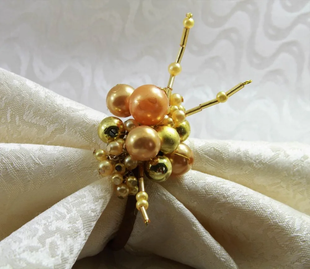 pearl beaded wedding napkin ring crystal napkin holder wholesale