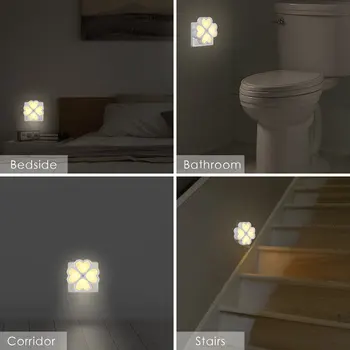 

Creative Night Light Plug-in Bedroom Bedside Led Sensor Light Children's Night Light Atmosphere Lamp Flower Shape