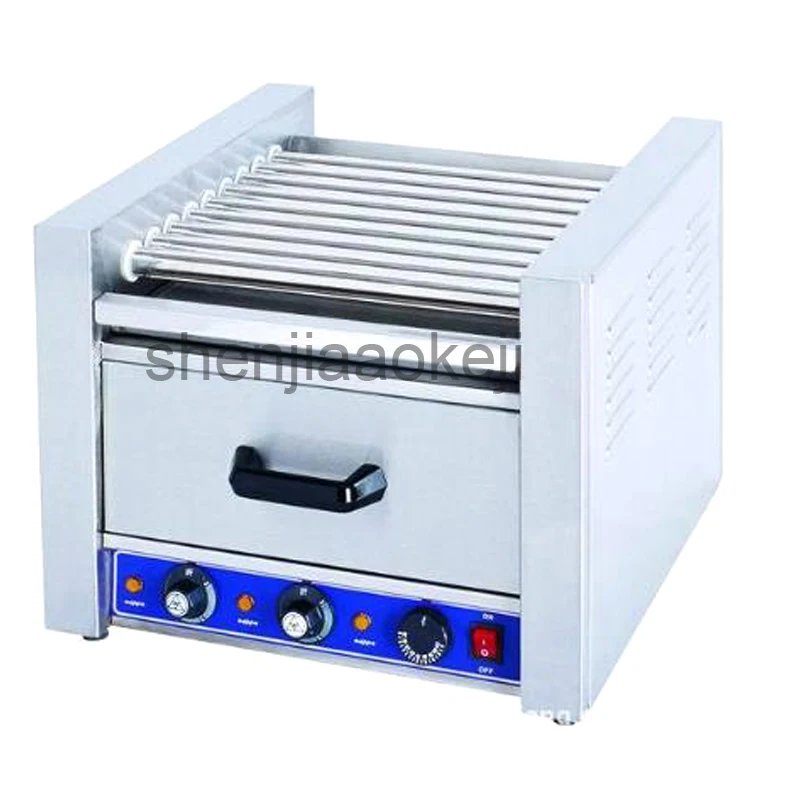

commercial Hotdog roaster machine 9-stick sausage shaft hotdog ham sausage machine insulation cabinet 220V 1200W 1pc