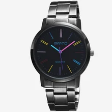 2016 Hot Sale Dress Watch Black Stainless Steel Case Quartz Watch Geneva Colorful Casual Watches Women Unisex Hours Ladies Clock