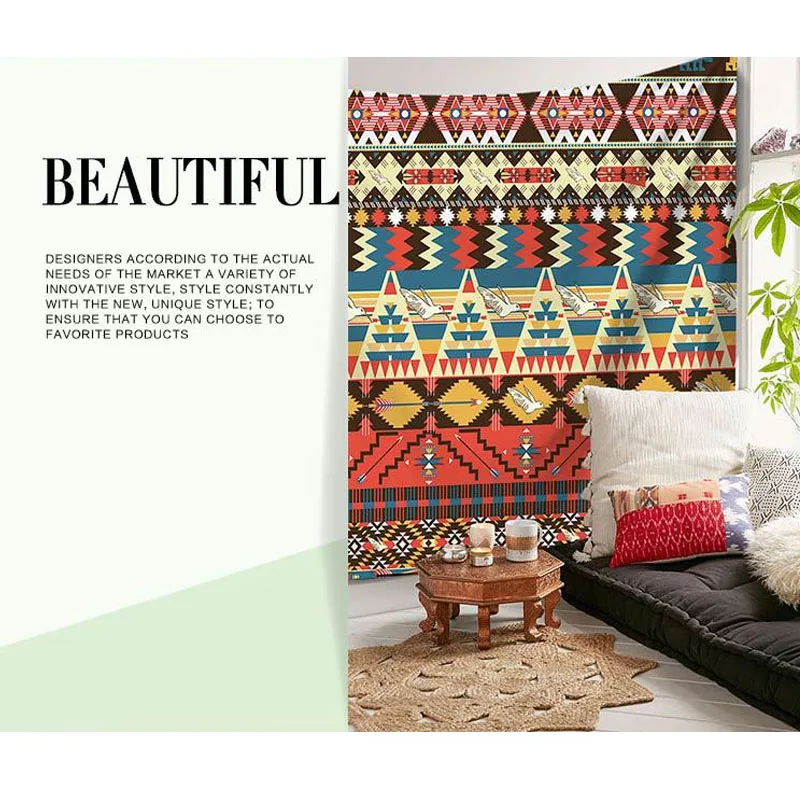 

Bohemia Tapestry Bohemian Ethnic Style Pattern Tapestry Wall Decor Beach Blanket P7Ding