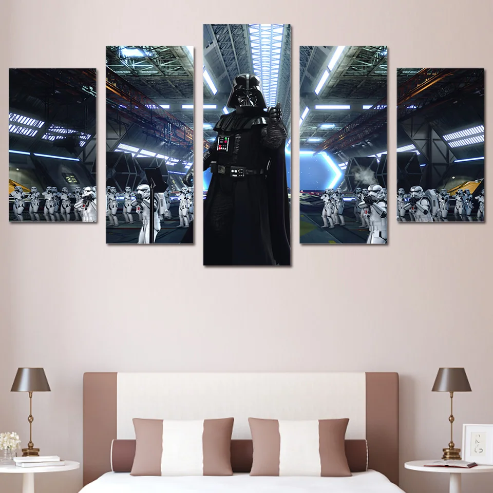 Canvas Painting Home Framework Wall Art 5 Panel Star Wars ...