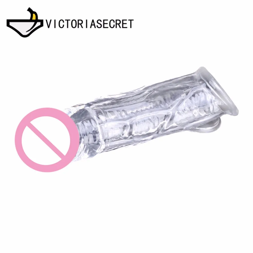 Delay Dildo Condoms Silicone Reusable Penis Sleeve Extend Dick Ring Male Penis Extension Sex Toys for Man Gay Adult Sex Product