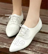 Große größe 34-46 damen Wohnungen Echte Kuh Leder Oxford Schuhe Für Frauen Wohnungen Brogue Schuhe Sapatos Feminino Sapatilhas Zapatos Mujer