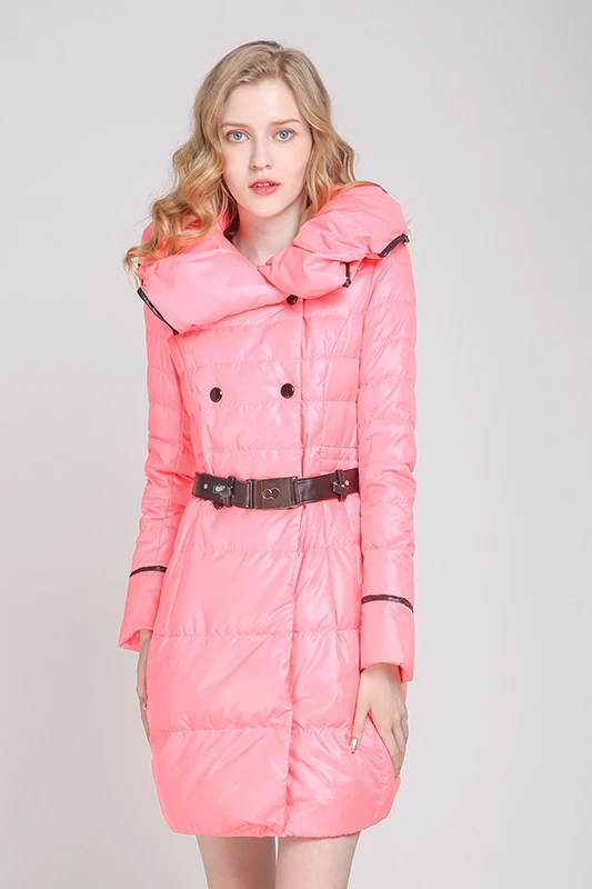 Women Bright Candy Colour Winter Coats Jackets Padded Warm Clothing For Young Women Long Jackets Adjustable Waist CH787 - 