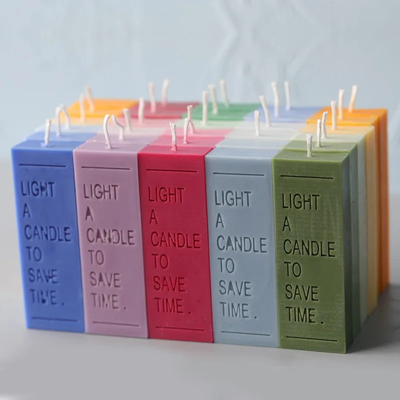 Rectangle letter candle mold INS popular style simple cool color style scented candle mold