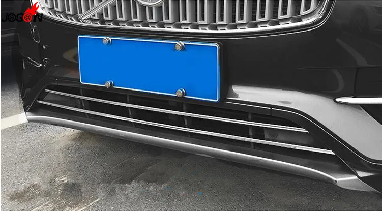 

For Volvo XC90 2016 2017 2018 Stainless Steel Car Front Bumper Bottom Mesh Grille Grill Lower Cover Trim
