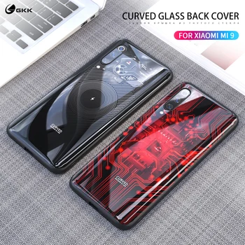 

GKK Luxury Case For Xiaomi Mi 9 Case Anti-knock Back Curved Tempered Glass Soft Edge TPU Cover For Xiaomi Mi 9 Case Coque Funda