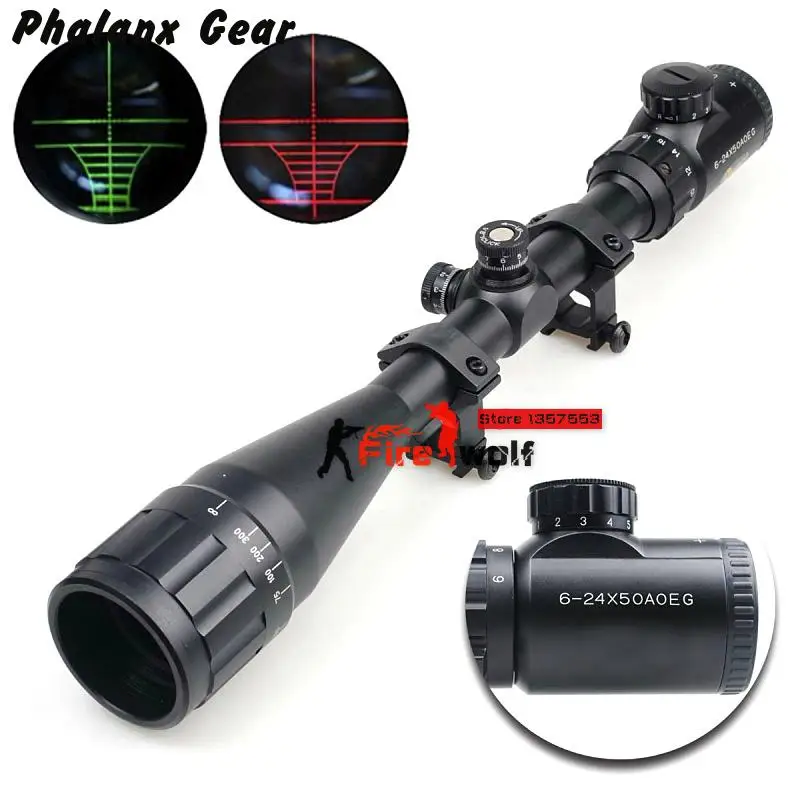 6 24x50 Aoe Riflescope R & g сетка винтовка Снайпер охотничий диапазон аксессуары|Оптические