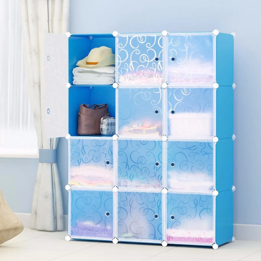 

12 Grids Simple Resin Storage Box Cabinet DIY Extra Large Eco-Friendly Wardrobe Closet Organizer Clothes Holder