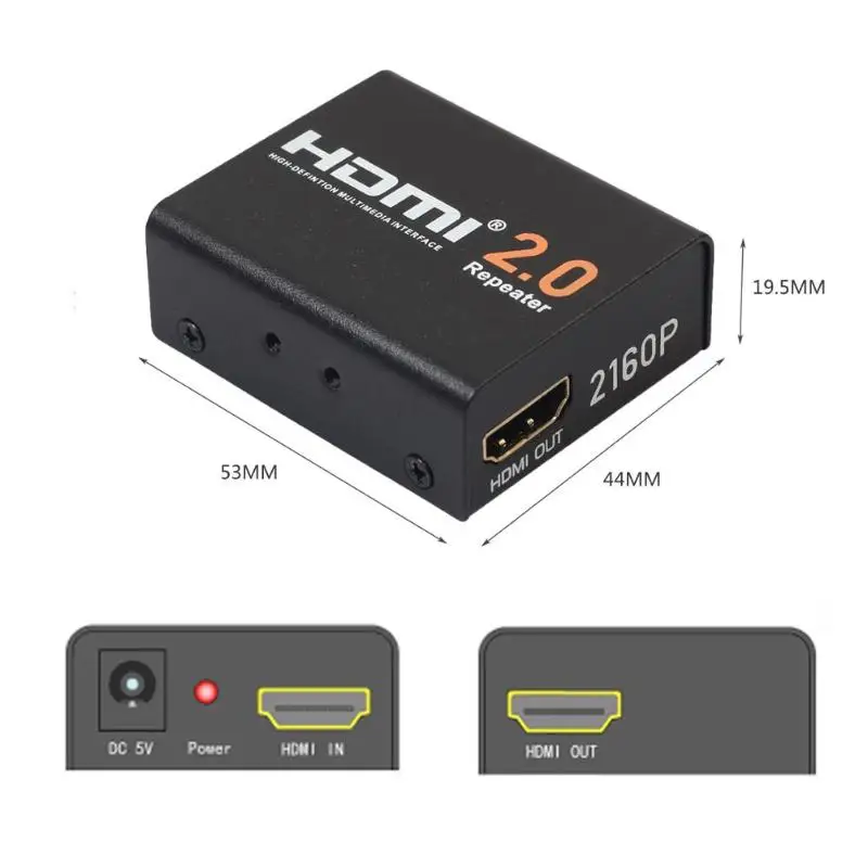 ALLOYSEED 2160 P 3D 4 К * 2 К HDMI 2,0 Репитер сигнала усилитель HDMI Extender Booster адаптер для ps4 Для xbox one