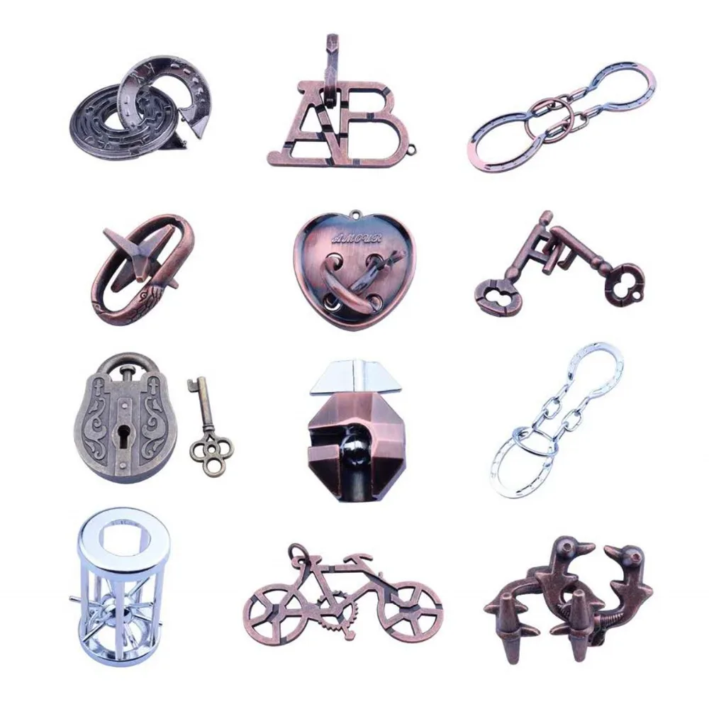 

1-30PCS/Set Metal Wire Puzzle IQ Mind Brain Teaser Puzzles Game Adults Children Kids Montessori Early Educational Toys A Gift