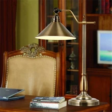 Американская страна настольная лампа для учебы Ретро Регулируемая железная спальня свет медь цвет украшения для кафе бара свет