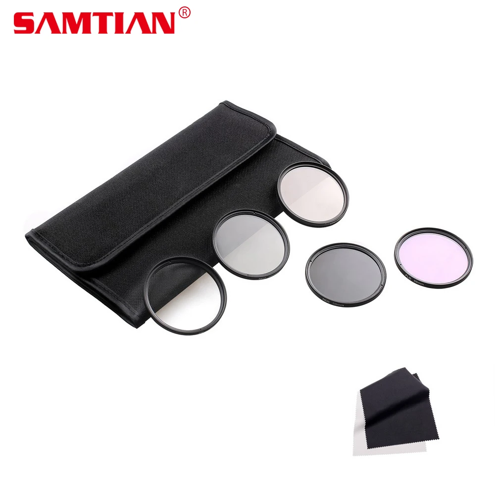 

SAMTIAN 49MM 52MM 55MM 58MM 62MM 67MM 72MM 77MM UV CPL FLD ND2 ND4 ND8 ND Neutral Density Lens Filter Kit For Canon Nikon Sony