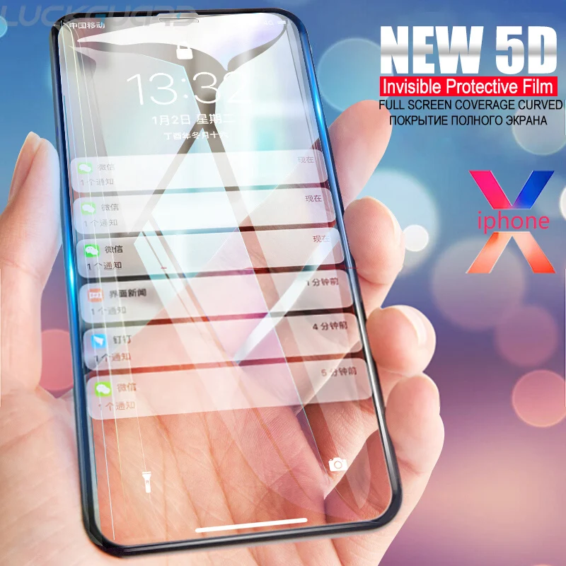 

LuckGuard Tempered Glass Protective Curved For iPhone X XS Max 9H On Glass Film For iPhone XR 10 5D Full Cover Screen Protector