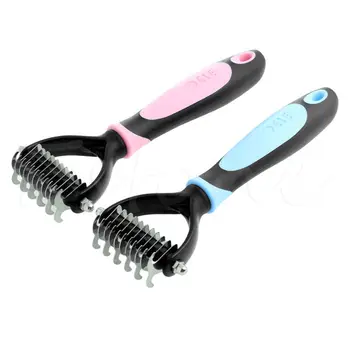 

Tera Pet Fur Knot Cutter Remove Rake Grooming Shedding Brush Comb Rake Dog Cat