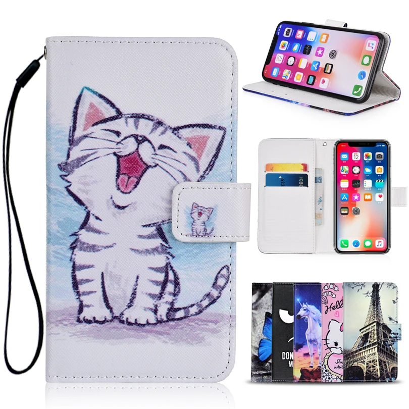 

Cartoon Wallet Case for Turbo X Ray PU Leather Fashion Lovely Unicorn Cat Butterfly Kickstand Book Cover Cellphone Bag