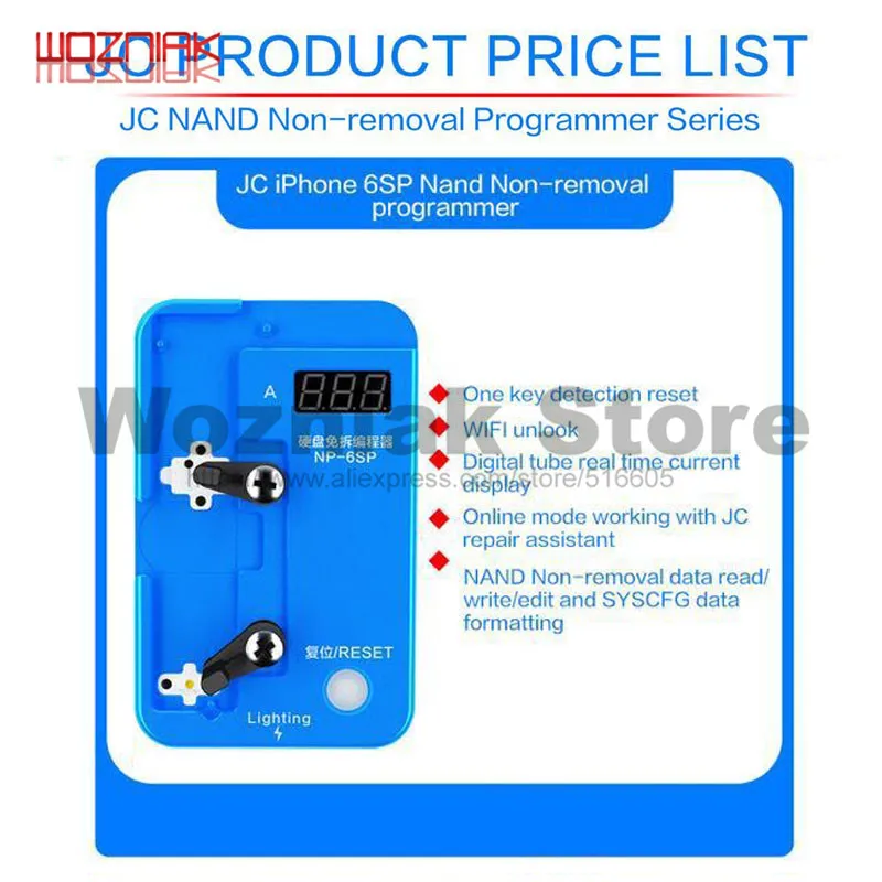  JC Nand Non-removal Programmer for IPHONE 6S/6SP/7G/7P/8G/8P/X/XR/XS/XSMAX HDD Latest Reading and W